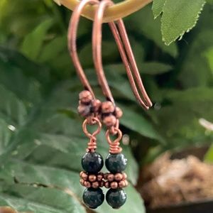 Lovely Copper and Bloodstone Gemstone Earrings